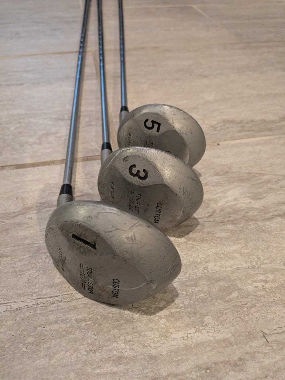 Tour Design 2000 Custom RH Golf Clubs Drivers set 1 3 5 shaft 41"